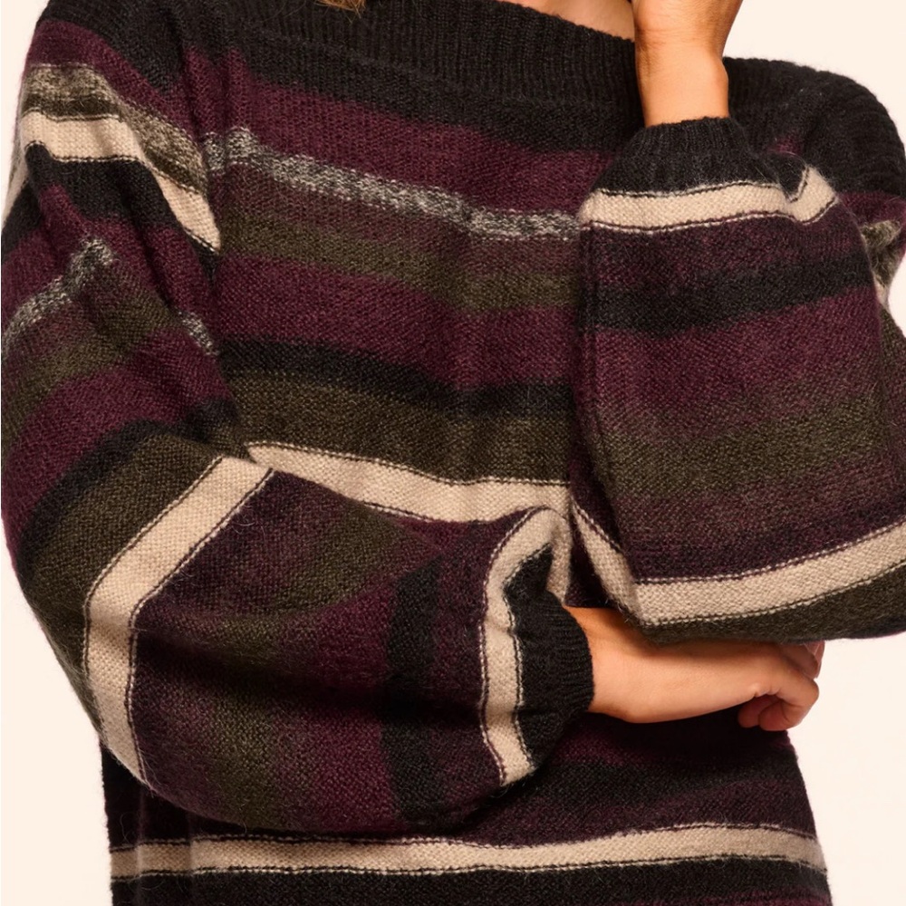 Ramy Brook Off-the-Shoulder Sweater - Black, Purple, Green